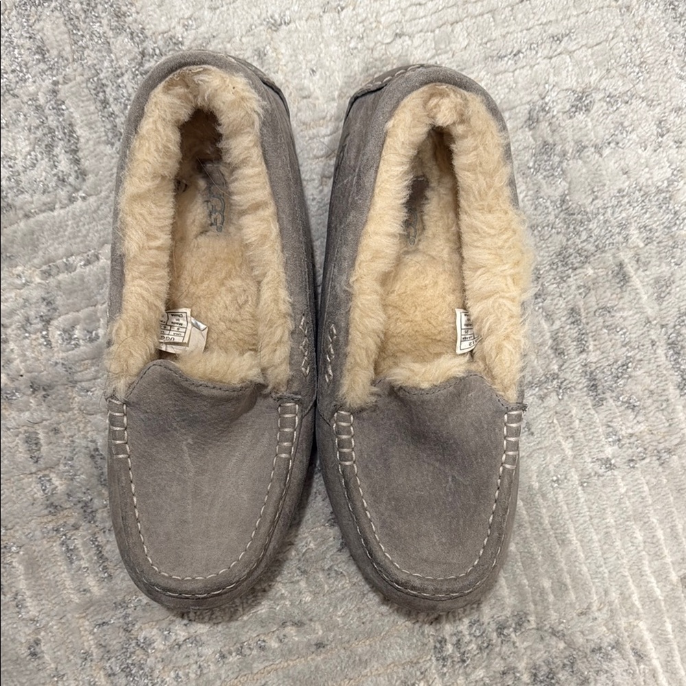 UGG Gray Slippers with Brown Soles